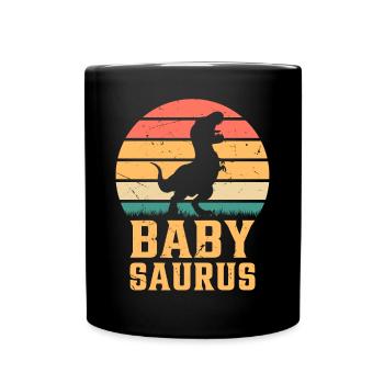 Baby Saurus Newborn Baby Dino Baby Dinosaur Babysa - Full Colour Mug - black - Front