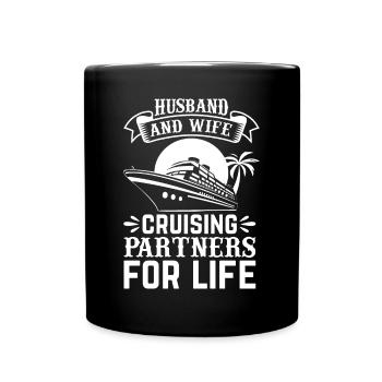 Bateau de croisière - Mari et femme Partenaires de croisière f - Mug uni - noir - Devant