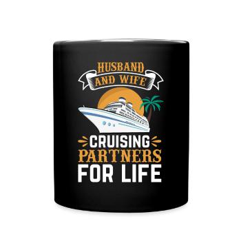Mari et femme Partenaires de croisière pour la vie I Crui - Mug uni - noir - Devant
