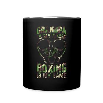 Boxing Grandpa is my Name Boxing is my Game - Boxi - Tasse einfarbig - Schwarz - Vorne