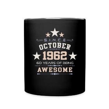 Octobre 1962 - Cadeau du 60e anniversaire. Légende. - Mug uni - noir - Devant