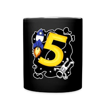 Young 5 years old astronaut - Full Colour Mug - black - Front