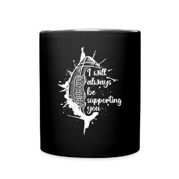 I will always be suporting you football - Tasse einfarbig - Schwarz - Vorne