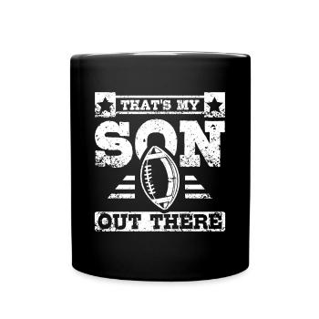 That's my son out there football children - Tasse einfarbig - Schwarz - Vorne