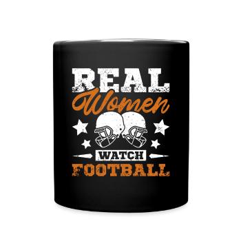 Les vraies femmes regardent le football - Mug uni - noir - Devant