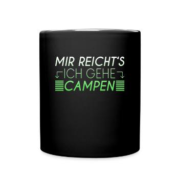 Camping Spruch - Tasse einfarbig - Schwarz - Vorne