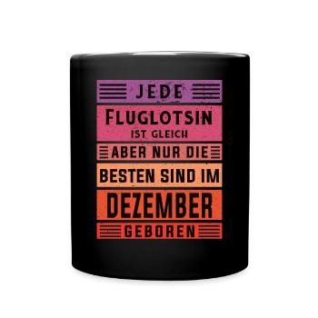 Flugzeug-Lotse Geburtstag Dezember geboren - Tasse einfarbig - Schwarz - Vorne