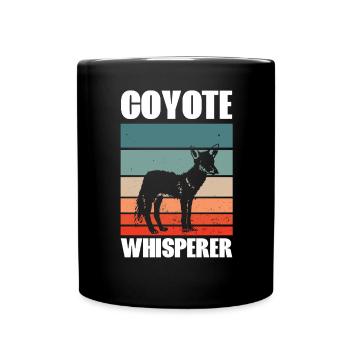 Kojotenflüsterer Kojotenjagd Kojote Geschenk - Tasse einfarbig - Schwarz - Vorne