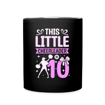 10th Birthday This little cheerleader is 10 - Tasse einfarbig - Schwarz - Vorne