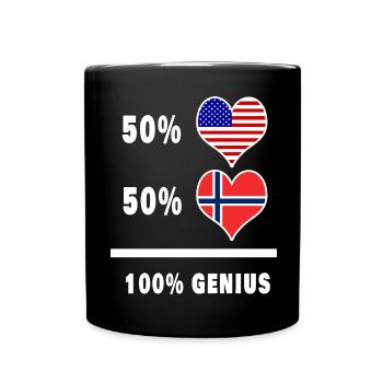 USA et Norvège design génial de drapeaux - Mug uni - noir - Devant