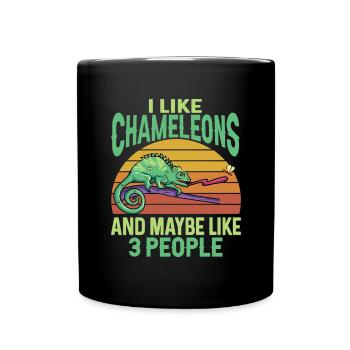 Herpétologiste des reptiles lézards caméléons - Mug uni - noir - Devant