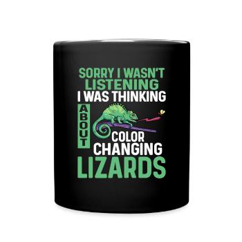 Herpétologiste des reptiles lézards caméléons - Mug uni - noir - Devant