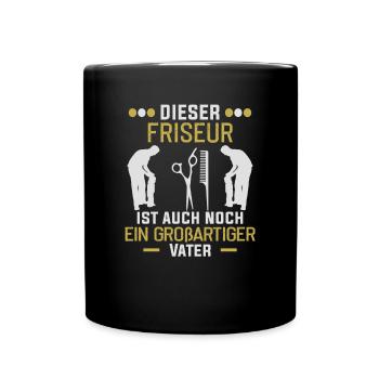 Friseur Vatertag Barber - Tasse einfarbig - Schwarz - Vorne