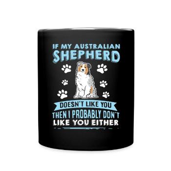 Hunde Australischer Schäfer Hundeliebhaber - Tasse einfarbig - Schwarz - Vorne