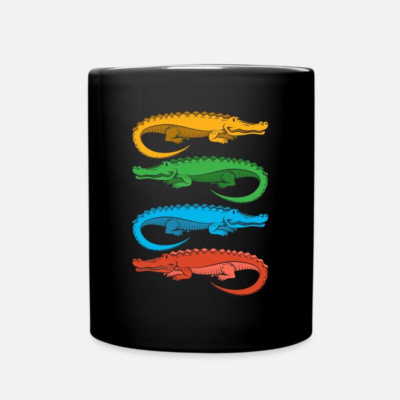 Alligator Alligatoren Krokodil Krokodile - Tasse einfarbig - Schwarz