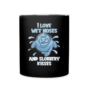 Cold Nose Warm Heart Manatee Chubby Manatee - Full Colour Mug - black - Front