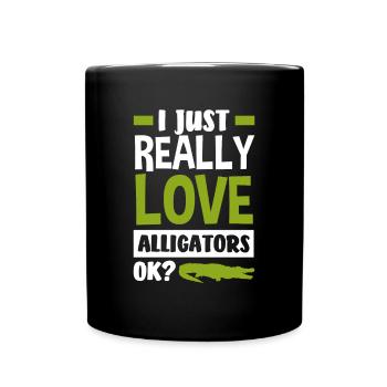 Alligator Alligatoren Krokodil Krokodile - Tasse einfarbig - Schwarz - Vorne