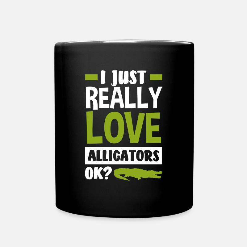 Alligator Alligatoren Krokodil Krokodile - Tasse einfarbig - Schwarz