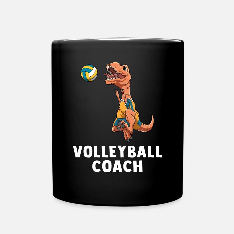 Volleyballtrainer T-Rex - Lustige T-Rex - Tasse einfarbig - Schwarz