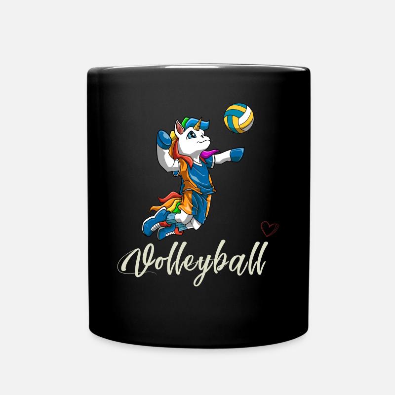 Liebe Volleyball Mädchen Junge- Niedliches - Tasse einfarbig - Schwarz