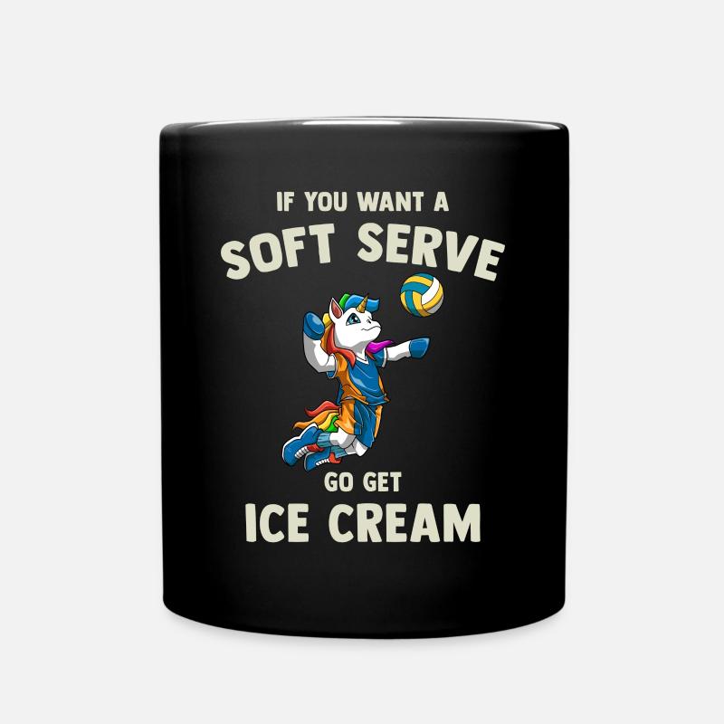 Lustiger Volleyball Soft Serve - Lustiger - Tasse einfarbig - Schwarz