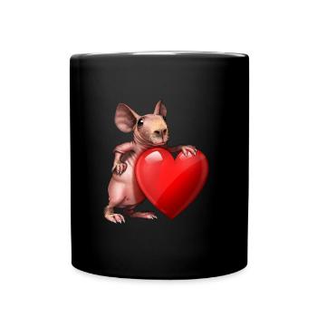 Cochon d’Inde maigre Amour avec cœur - Mug uni - noir - Devant