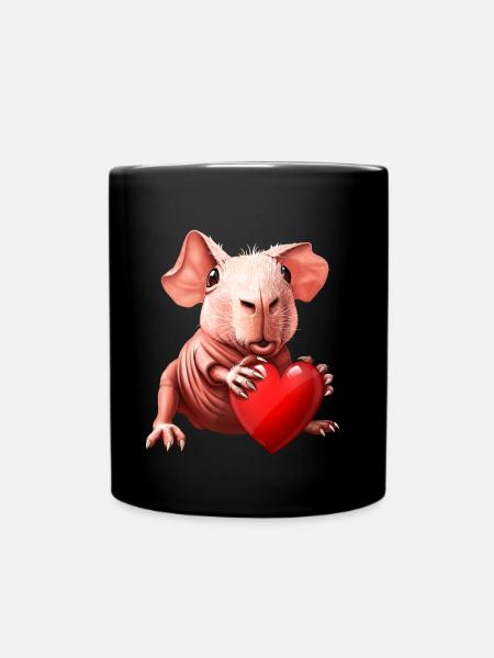 Guinea Pig Skinny Pig Hearts - Full Colour Mug - black