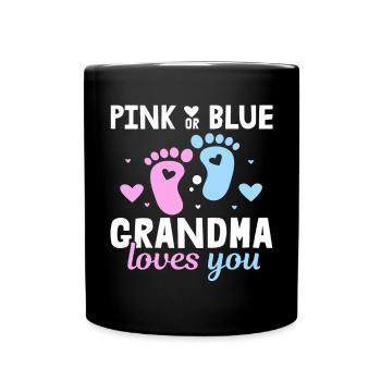 Rosa Oder Blaue Oma Liebt Dich Vater Geschlecht - Tasse einfarbig - Schwarz - Vorne