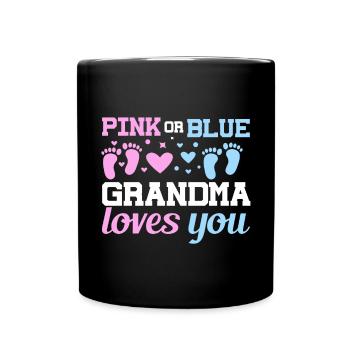 Rosa Oder Blaue Oma Liebt Dich Vater Geschlecht - Tasse einfarbig - Schwarz - Vorne