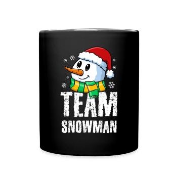 Team Snowman / Winter Christmas Sledge - Full Colour Mug - black - Front