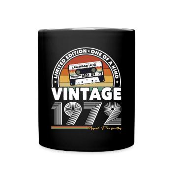 50th birthday born 1972 Aged Perfectly - Full Colour Mug - black - Front
