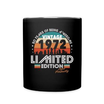 50th birthday born 1972 Aged Perfectly - Full Colour Mug - black - Front