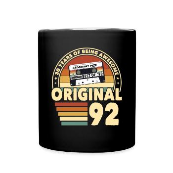 30. Geburtstag Jahrgang 1992 Original 1992 - Tasse einfarbig - Schwarz - Vorne