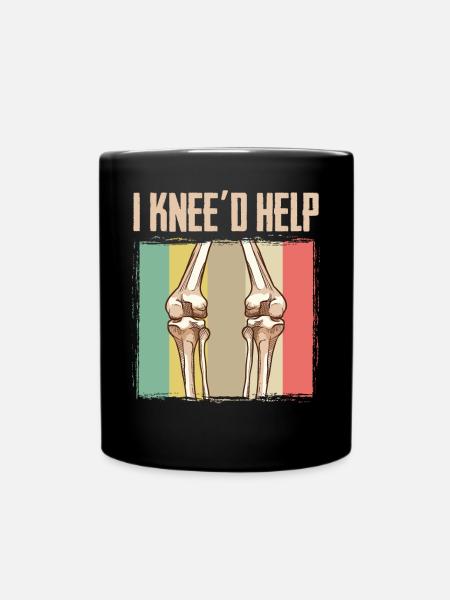 Chirurgie du genou et du genou Articulation du genou I Le genou aiderait à la réadaptation - Mug uni - noir