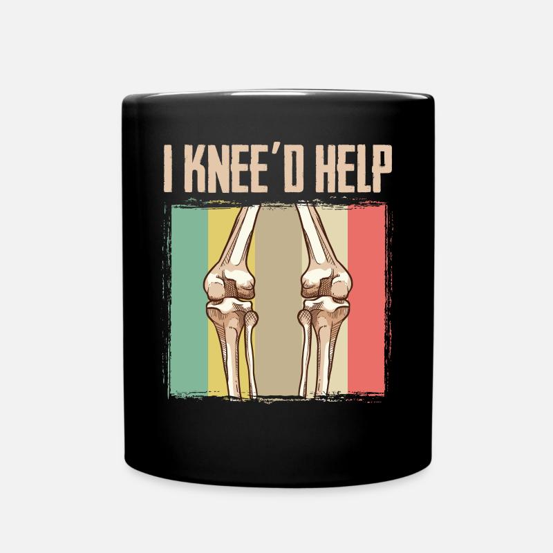 Knie Knieoperation Kniegelenk I Knee'd Help Reha - Tasse einfarbig - Schwarz