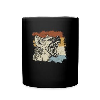 Retro Hyena - Full Colour Mug - black - Front