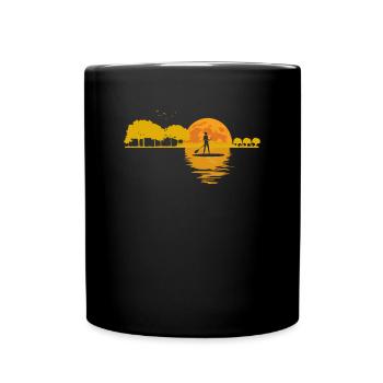 Moon Guitar Lake Shadow SUP Stand Up Paddle - Full Colour Mug - black - Front