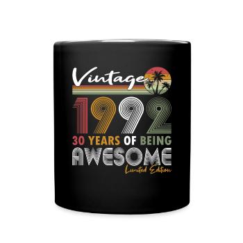 30. Geburtstag Jahrgang 1992 Vintage 1992 - Tasse einfarbig - Schwarz - Vorne
