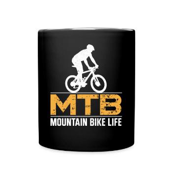 Enduro MTB Mountain Bike Riding - Full Colour Mug - black - Front