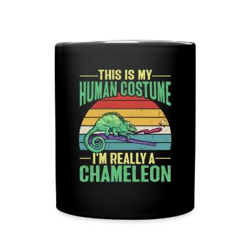 Herpétologiste des reptiles lézards caméléons - Mug uni - noir - Devant
