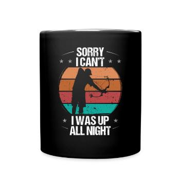 Bowfishing at Night I cant Bowfisher Bow Hunter - Full Colour Mug - black - Front