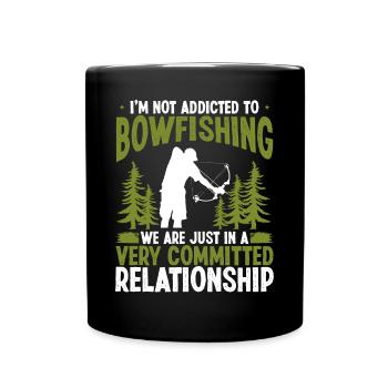 Bowfisher Airboat Fisherman Addicted to Bowfishing - Tasse einfarbig - Schwarz - Vorne