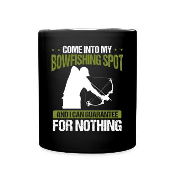 Bowfishing Spot Bow Hunter Fisherman Bowfisher - Full Colour Mug - black - Front