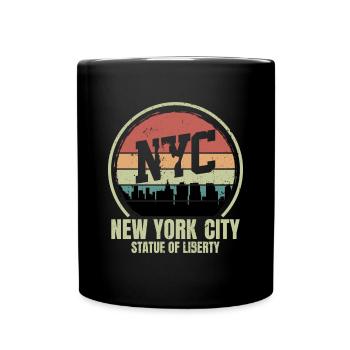 Retro Vintage New York City Statue of Liberty - Full Colour Mug - black - Front