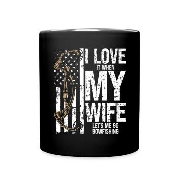 Pêche à l’arc J’aime ma femme chasseuse à l’arc Pêcheur - Mug uni - noir - Devant