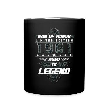 Man of Honor Year of Birth 1961 Camouflage Gift - Full Colour Mug - black - Front