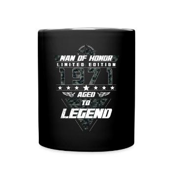 Man of Honor Year of Birth 1971 Camouflage Gift - Full Colour Mug - black - Front