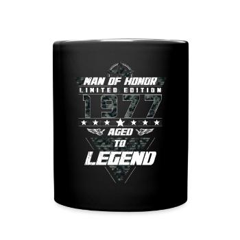 Man of Honor Year of Birth 1977 Camouflage Gift - Full Colour Mug - black - Front