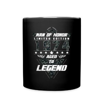 Man of Honor Year of Birth 1974 Camouflage Gift - Full Colour Mug - black - Front