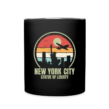 Retro Vintage New York City Freiheitsstatue - Tasse einfarbig - Schwarz - Vorne